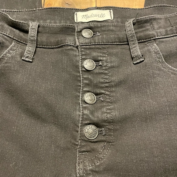 Madewell 9” Button Fly Skinny Jeans - black - Picture 3 of 8